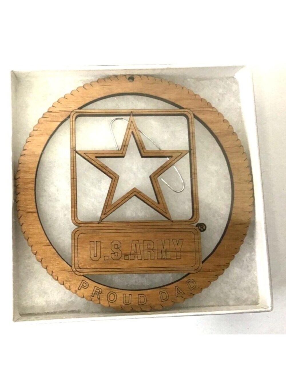 Laser Cut Wood US Army Proud Dad Ornament